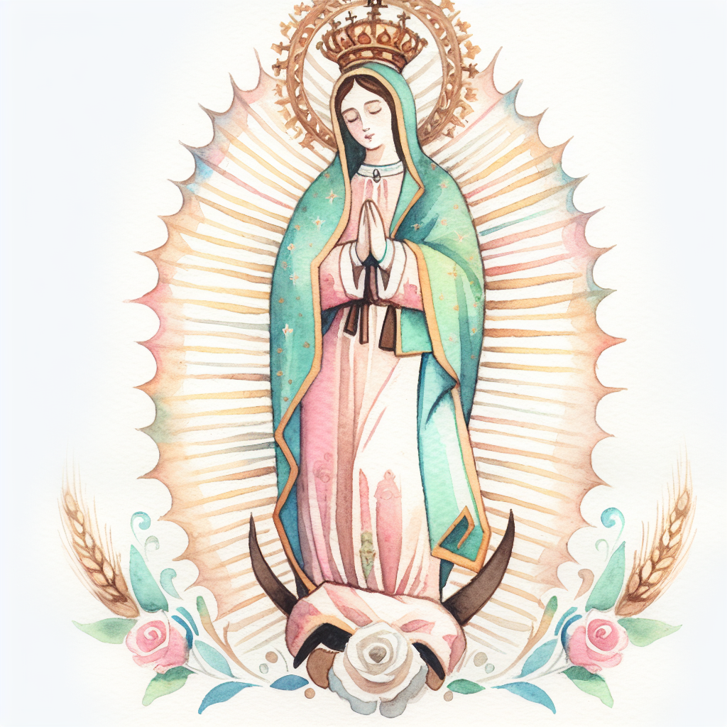 Estampita de Virgen de Guadalupe para imprimir gratis